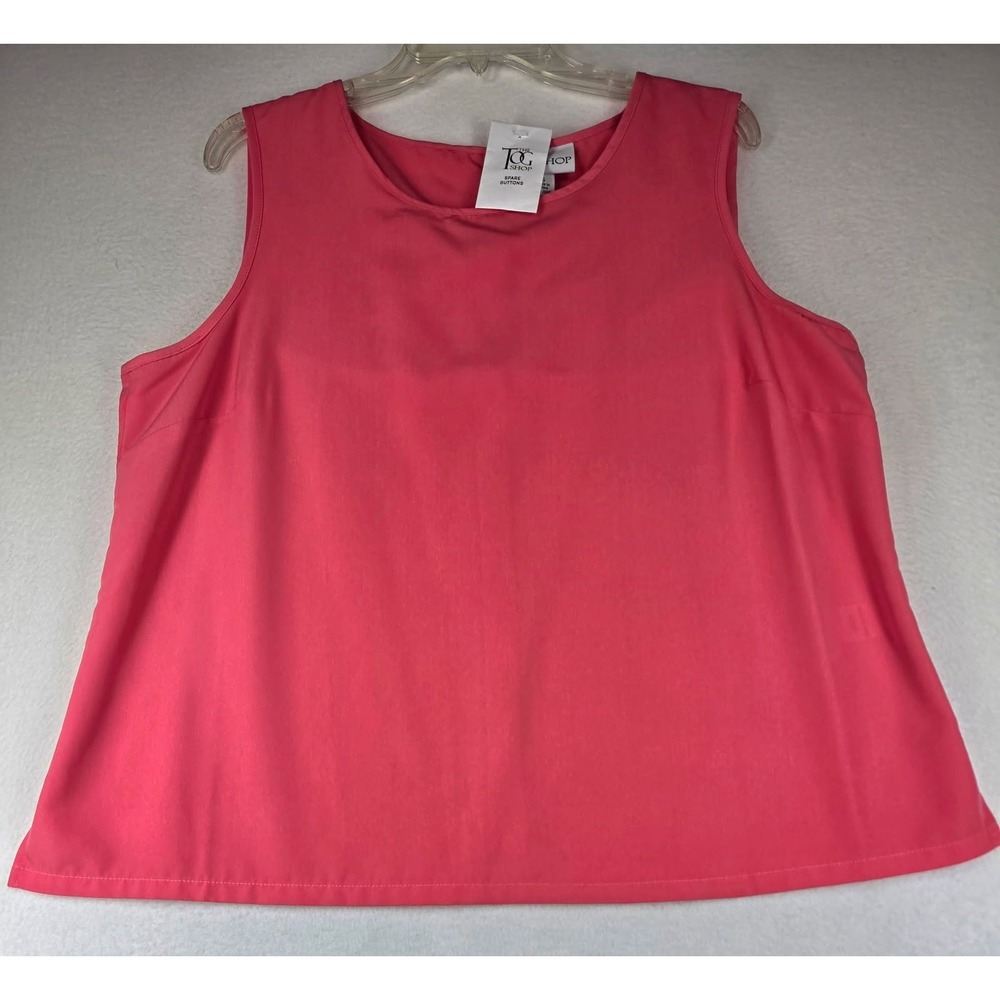 The Tog Shop Pink Sleeveless Shell Blouse Round Neck Top A15662 Womens 16